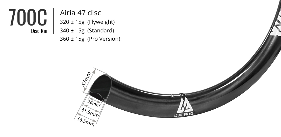 primary image light bicycle airia 47 disc ultralight all road rim 20260812165828 0b4b31
